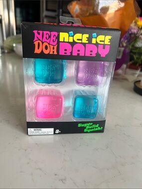 Needoh Nice Ice Doh Baby Sensory Squish Set - Pink, Purple & Teal brand new